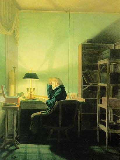 Georg Friedrich Kersting Lesender Mann beim Lampenlicht oil painting picture